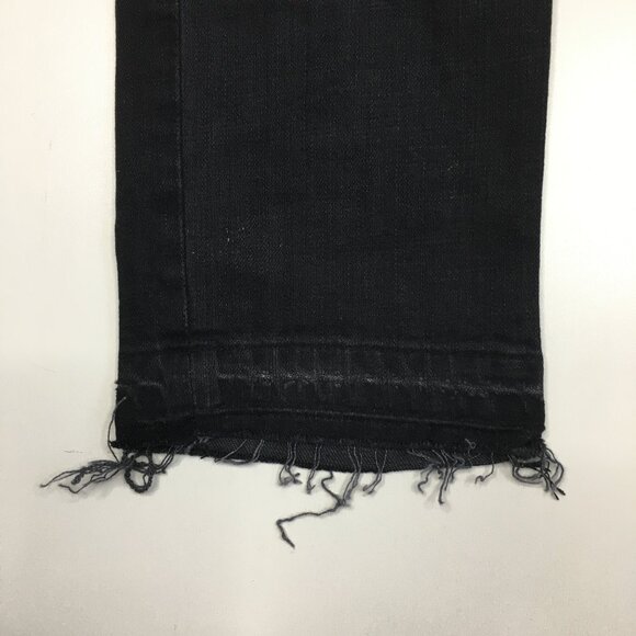 CURRENT ELLIOTT 5 Pocket Black The Cropped Straight Townhouse Released Hem Jeans - Picture 9 of 13